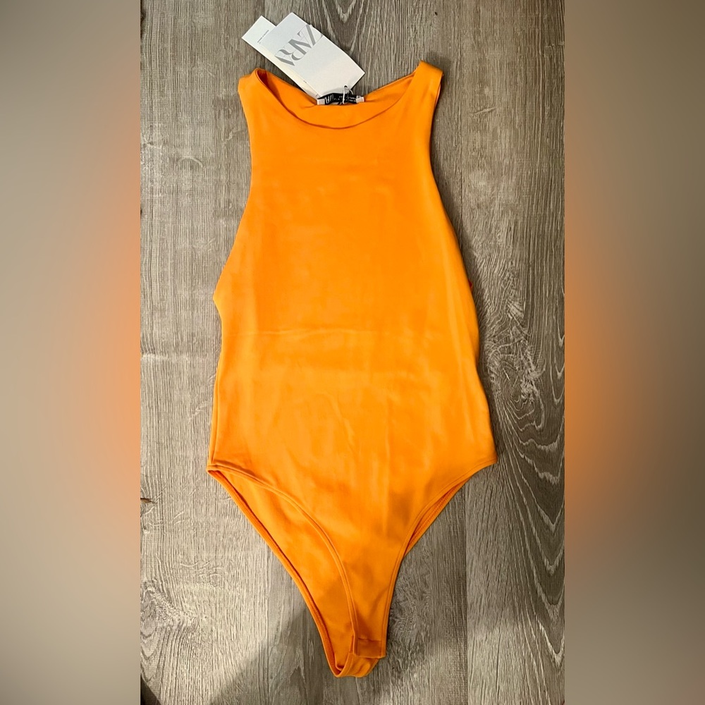 Zara Halterneck Bodysuit - Orange